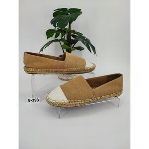 Tory Burch Women's Dulce de Leche Beige Canvas Espadrille Flats Size 8M US